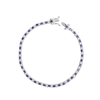 Diamond Amethyst Tennis Bracelet