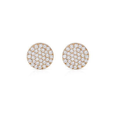 Frosted Diamond Round Studs