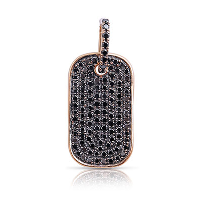 Gold & Black Diamonds Dog Tag