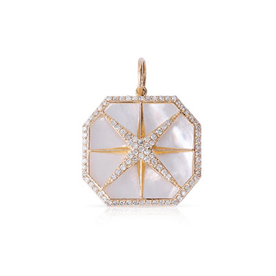 Gold Mother of Pearl Charm