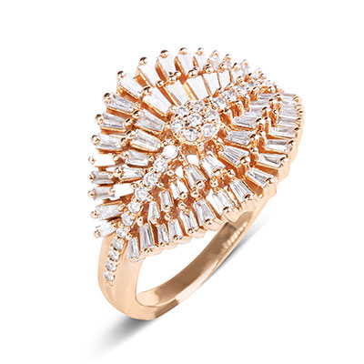 Large Rose Gold Diamond Ring