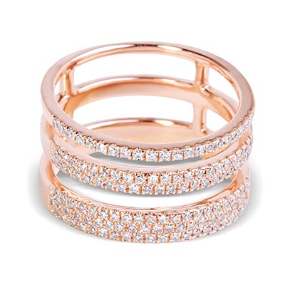 Large Rose Gold Multi Diamond Ring