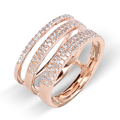 Rose Gold Triple Diamond Band