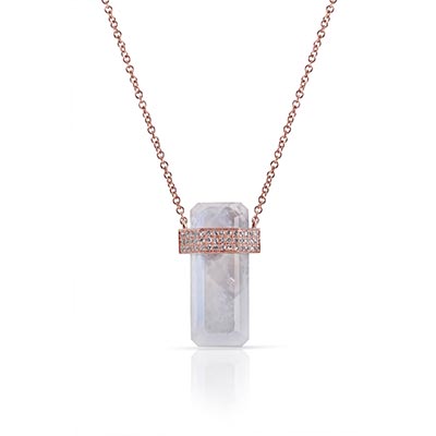 Rose Gold Moonstone Necklace