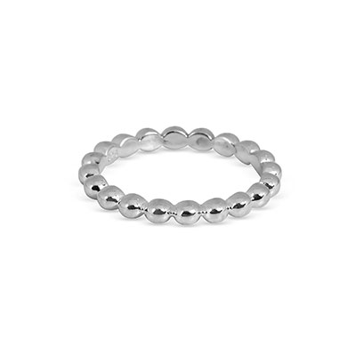 White Gold Ball Chain Flat Band