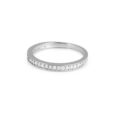 White Gold Diamond Simple Band